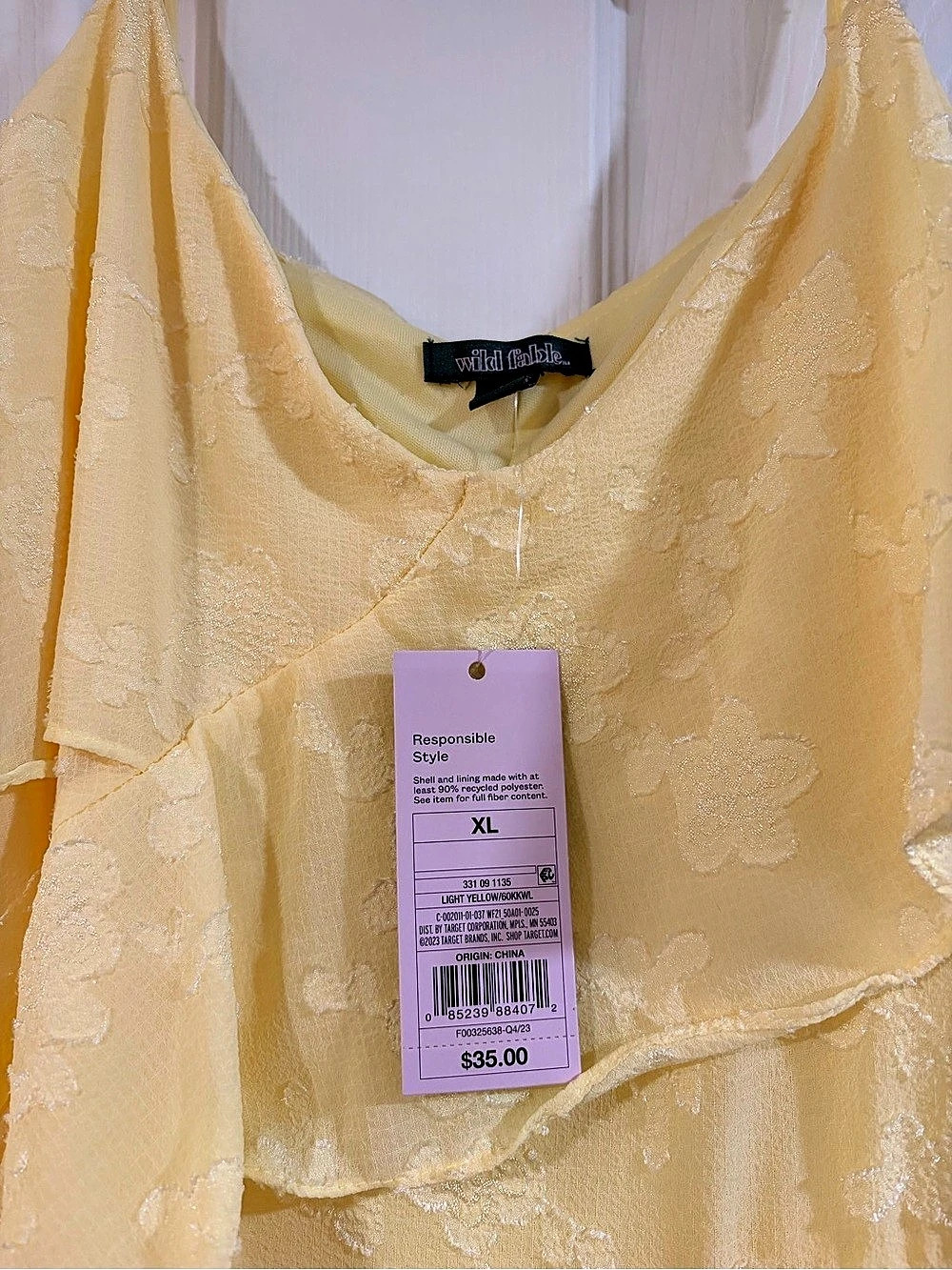 Wild Fable Yellow Ruffle Dress - Picture 3 of 3